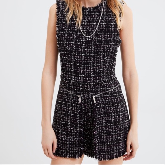 zara tweed playsuit